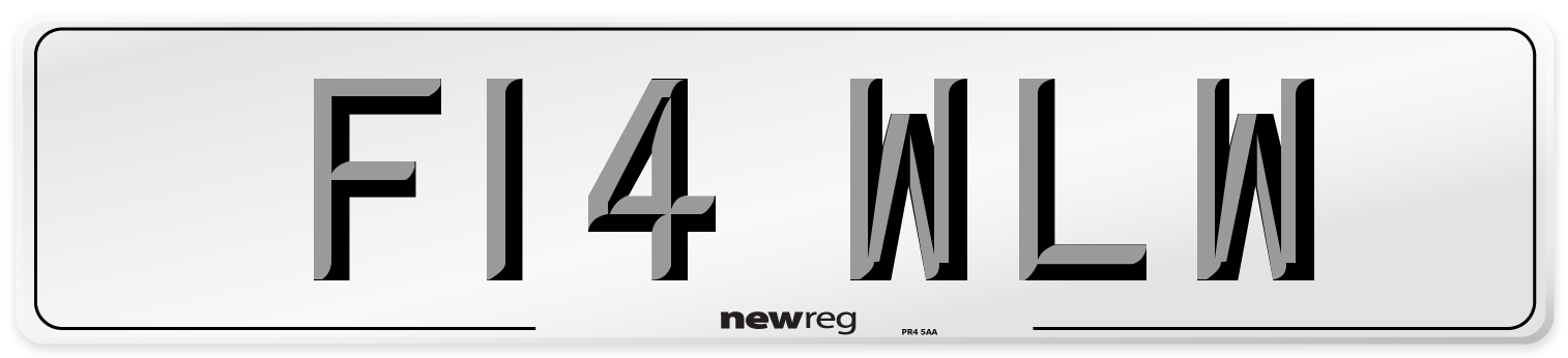 F14 WLW Number Plate from New Reg